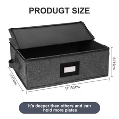 Gowee China Storage Containers, Platter 17″ x 13″ x 6″ 1 Pack, Black