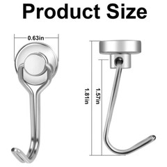 8 Pack Swivel Swing Magnetic Hook 30LBS Heavy Duty Magnetic Hooks Strong Magnet