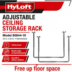 Hyloft Adjustable Garage Ceiling Mount Storage Rack Kit, Ceiling Shelving Mounts