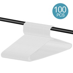 100PCS Clothes Hanger Durable Plastic Hangers Skirt Suit White Standard Non Slip