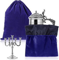 LEIFIDE 2 Pcs Large Size Silver Storage Bags anti Tarnish Cloth Bags Jewelry Dra