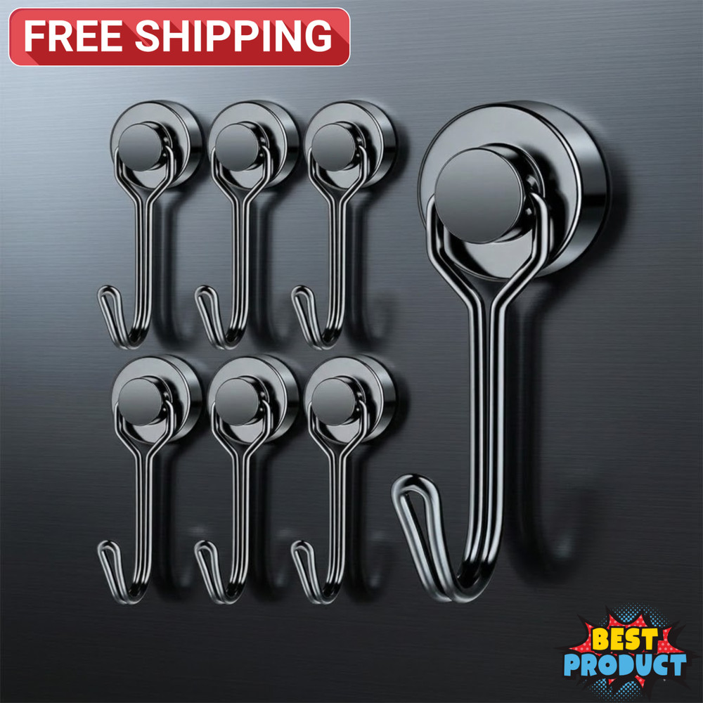 Magnetic Hook Heavy Duty Rotatable Hanger Neodymium Strong Megnet Black Hook USA