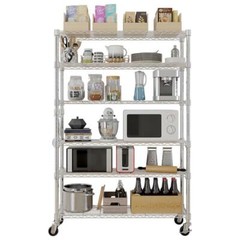82″H 6 Tier Adjustable Storage Shelves Heavy Duty NSF Wire Metal Shelving Unit