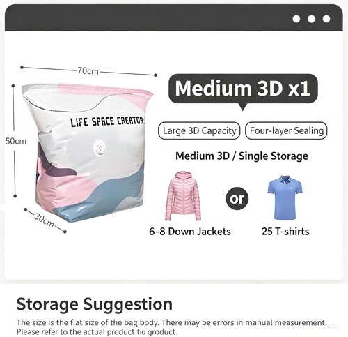 No Pump 3D Vacuum Storage Life Space Saver Better Life Space Bags
