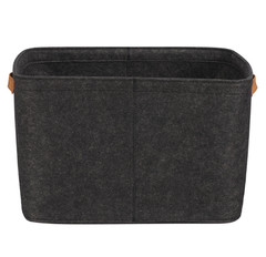Large Gray Felt Decorative Storage Basket, 16.5 in x 14 in x 11 in