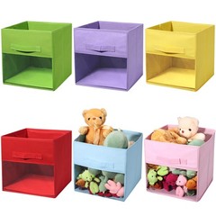 6 PCS Clear Cube Storage Bins, 10.5 x 10.5 x 11 Inches Foldable Storage Cubes…