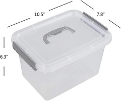 6-Pack 6 Quart Clear Latch Storage Boxes with Handles for Easy Organization