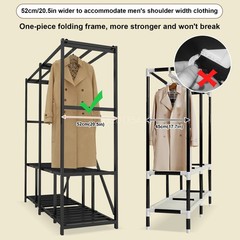 59″ x 20.5″ x 67.7″ Portable Wardrobe with Fabric Cover Foldable Wardrobe NEW