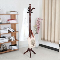 Solid Wooden Coat Rack Hat Hanger Hooks Hall Entryway Jacket Umbrella Tree Stand