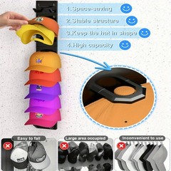 Hat Rack Cap Organizer Hanging Baseball Hat Storage Rack for Closet Door Wall