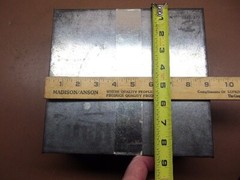 Nice Large Tinsmith Made Tin Box with Cover 8 1/2″ x 9″ x 3 1/2″ w/Rolled Seams