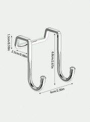 1pc Stainless Steel Double S Hook – No Drilling, Towel & Coat Hanger – NEW