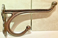 Lg HD Black 9 1/2″ Double Wall Barn Stable Cast Iron Hook Tack Harness Coat Hat