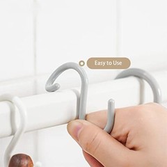 6-Pack Secure & Quiet Plastic S Hooks, Small (2.4inch) White – 6 Count