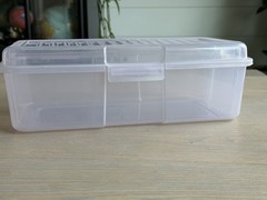 Vintage Rubbermaid Keepers Snap Case Shoe Box Clear Pink &Purple Hinged Lid 2281
