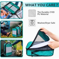 Travel Luggage Organizer Bags 5PC Compression Packing Cubes Lightweight Set
