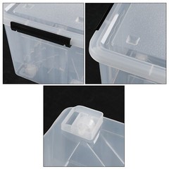 Mayish 30 Quart Plastic Clear Storage Box with Lids and Wheels, 4 Packs
