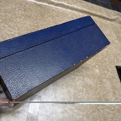 Vintage or Antique Dieu Et Mon Droit Faux Leather Box 17 x 11 x 6