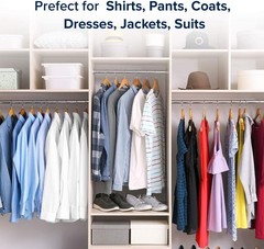 Wooden Hangers Pack of 20 & 60 & 100 Suit Hangers Premium Natural Finish Home US