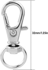 20Pcs Swivel Snap Hook Set Stainless Steel with Split Key Rings for DIY