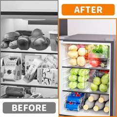 BPA-Free Stackable Clear Bins – 6 Count 11″ Bins for Kitchen & Home Organization