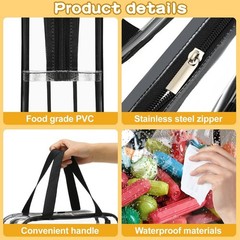 6Pcs 11.8*8.66*3.9in Large Toy Storage Bags Clear Waterproof Toy Organizer Bags