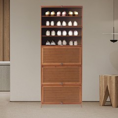 10-Tier Bamboo Shoe Rack Cabinet Organizer Wooden Shelf Stand Storage Book Shelf