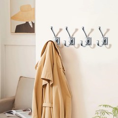 Polished Chrome Wall Hooks 2 Pack Coat Towel Robe Wall Mounted with Screws