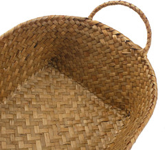 Natural Seagrass Baskets Set of 3 – Stackable Storage with Handles