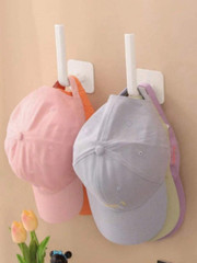 2 pcs No-Drill Wall-Mount Cap Rack – Multi-Functional Cap & Accessory Organizer