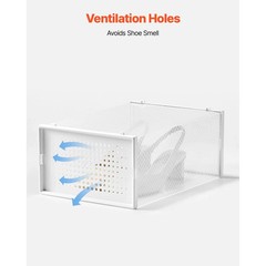 Shoe Storage Boxes 12 Pack Stackable Shoe Storage Organizers US Size 11 White