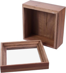 Walnut Storage Box with Clear Lid – Stylish Organizer for Jewelry & Supplies