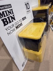 GreenMade Mini Bin 10 Pack Small Storage Containers with Yellow Lids