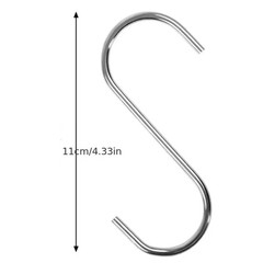 10pcs Stainless Steel S Hooks Multi-Purpose Hanging Storage Hooks – NEW