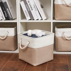 11 x 11 Inch Storage Cubes, 6 Cube – 11 x 11 x 11 inches (6 Pack) White&Beige