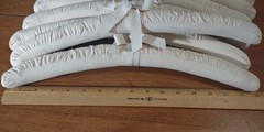 14 Cream Cotton Canvas With Bow Padded Swivel Chrome Hook Luxury Hangers 16″