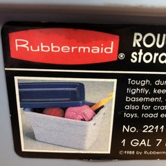 Vtg Rubbermaid Roughneck Tote W Lid 1 Gal Storage Slate Blue 10.5x6x7” #2211
