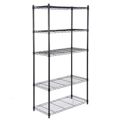5-Tier Wire Shelving Unit Rack Large Space Adjustable Storage Shelves Black