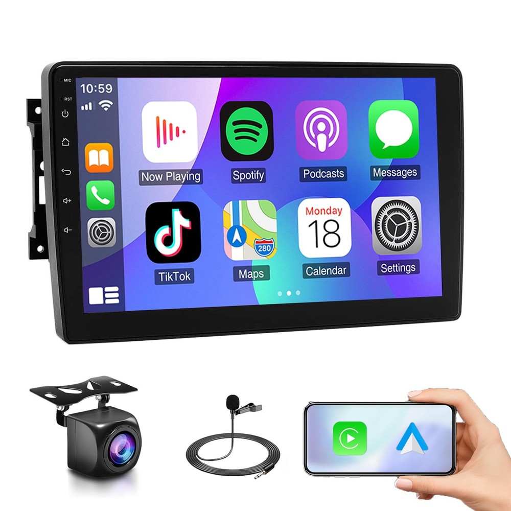 10″ Car Stereo for Jeep Wrangler Commander Liberty Wireless CarPlay Android Auto
