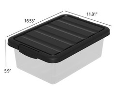 2 Packs 14 Quart Plastic Containers Bins With Latching Lids Organization