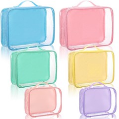 6 Pcs Clear Packing Cubes for Travel Luggage Organizer Bag See Through PVC wi…