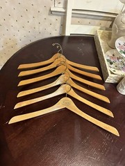 Beverly Coat Hangers 17” Length 8.5” Height Wooden Hangers Coat Jacket Lot Of 6
