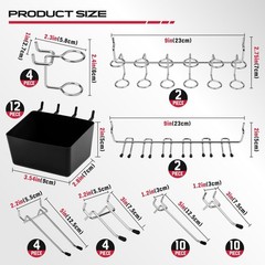 Pegboard Organizer Peg Board Hooks: 300-Piece Hooks for BlackOpens