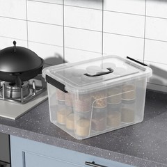 6PCS 12 Quart Latching Storage Box Stackable Bin w/ Latch Lid Plastic Container