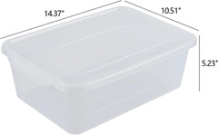 14 Quart Clear Plastic Latching Storage Containers – 4 Pack with Lids
