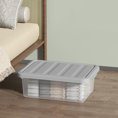 2-Pack 14 Quart Stackable Storage Bins with Lids and Secure Latches