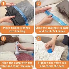 12 Pack Vacuum Bags for Travel with Rechargeable Air Pump, Carry-On Compressi…