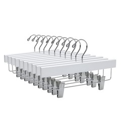 Quality 11 Inches Kids Wooden Pants Hangers 80 Pack – Skirt Hangers with Adju…