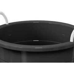 Black 17-Gallon Storage Tub – Flexible Plastic, Rope Handles, Utility Bucket