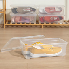 8 Pack Stackable Clear Plastic Storage Bins with Lids for Shoes and More